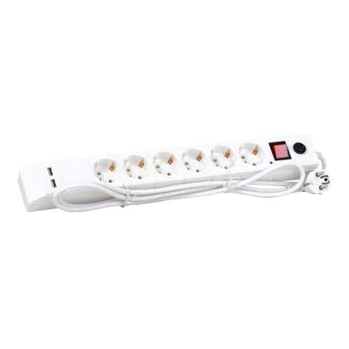 Сетевой фильтр BURO BU-SP3_USB_2A-W, 6 розеток, 3 м, White в Фианит-Ломбард