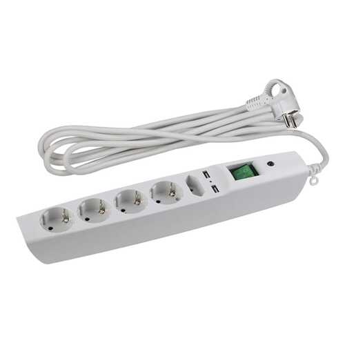Сетевой фильтр ЭРА SFU-5es-2m-W, 5 розеток, 2 м, White в Фианит-Ломбард