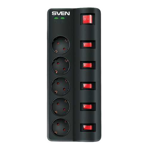 Сетевой фильтр Sven Fort, 5 розеток, 1,8 м, Black в Фианит-Ломбард