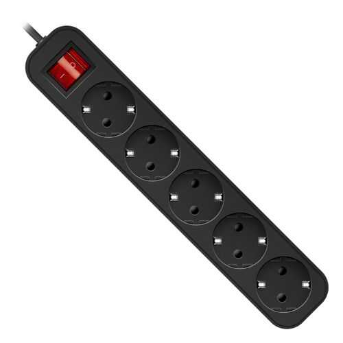 Удлинитель Defender G518, 5 розеток, 1,8 м, Black в Фианит-Ломбард