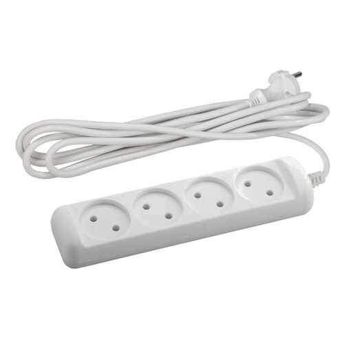Удлинитель ЭРА U-4-5m, 4 розетки, 5 м, White в Фианит-Ломбард