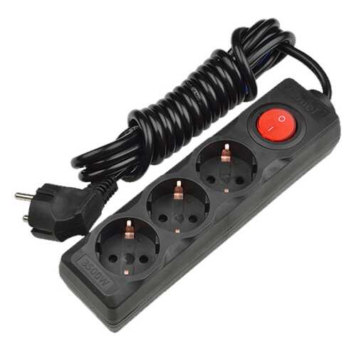 Удлинитель Uniel S-GCD3-3B, 3 розетки, 3 м, Black в Фианит-Ломбард