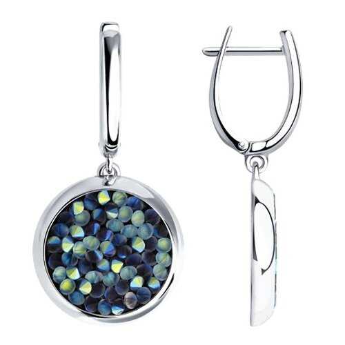 Серебряные серьги с кристаллами Swarovski SOKOLOV 94022685 в Фианит-Ломбард