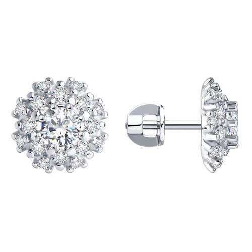 Серьги-пусеты SOKOLOV из серебра со Swarovski Zirconia 89020041 в Фианит-Ломбард
