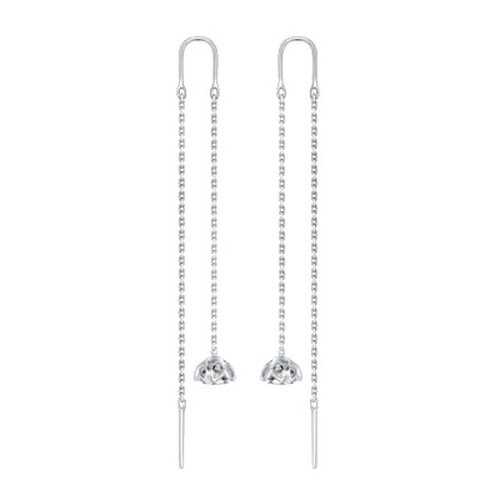 Серьги SOKOLOV из серебра со Swarovski Zirconia 89020033 в Фианит-Ломбард
