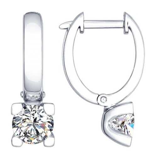 Серьги SOKOLOV из серебра со Swarovski Zirconia 89020048 в Фианит-Ломбард