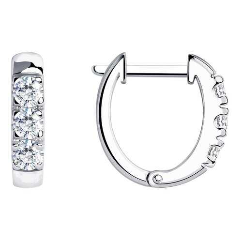 Серьги SOKOLOV из серебра со Swarovski Zirconia 89020049 в Фианит-Ломбард