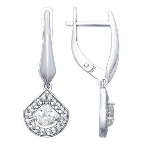 Серьги SOKOLOV из серебра со Swarovski Zirconia 89020092 в Фианит-Ломбард