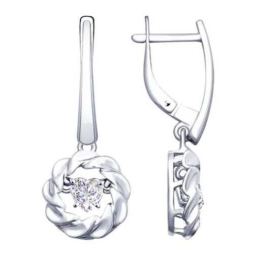 Серьги SOKOLOV из серебра со Swarovski Zirconia 89020095 в Фианит-Ломбард