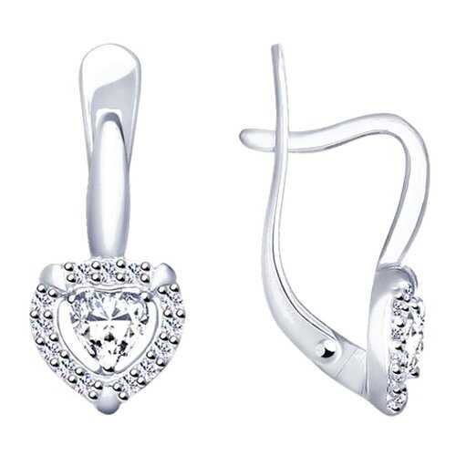 Серьги SOKOLOV из серебра со Swarovski Zirconia 89020102 в Фианит-Ломбард