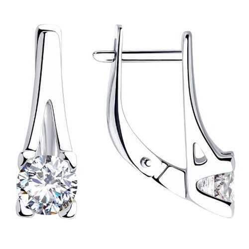 Серьги SOKOLOV из серебра со Swarovski Zirconia 89020117 в Фианит-Ломбард
