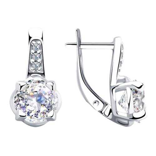 Серьги SOKOLOV из серебра со Swarovski Zirconia 89020118 в Фианит-Ломбард