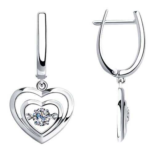 Серьги SOKOLOV из серебра со Swarovski Zirconia 89020125 в Фианит-Ломбард