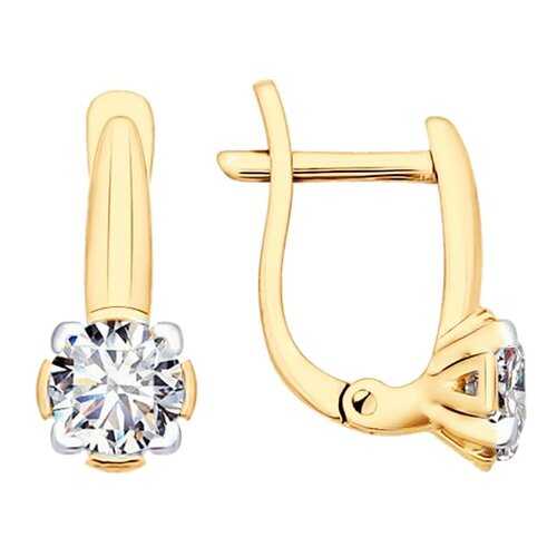 Серьги SOKOLOV из золочёного серебра со Swarovski Zirconia 89020066 в Фианит-Ломбард