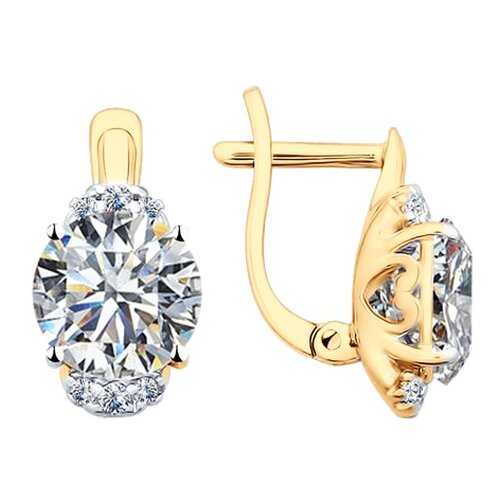 Серьги SOKOLOV из золочёного серебра со Swarovski Zirconia 89020074 в Фианит-Ломбард