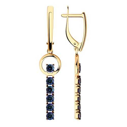 Серьги SOKOLOV из золота с синими Swarovski Zirconia 81020442 в Фианит-Ломбард