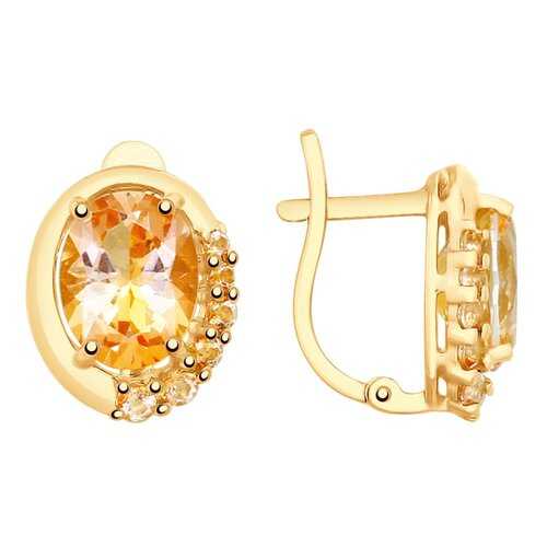 Серьги SOKOLOV из золота с топазами Swarovski 725710 в Фианит-Ломбард