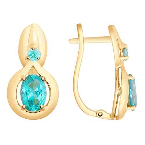 Серьги SOKOLOV из золота с топазами Swarovski и фианитами 725673 в Фианит-Ломбард