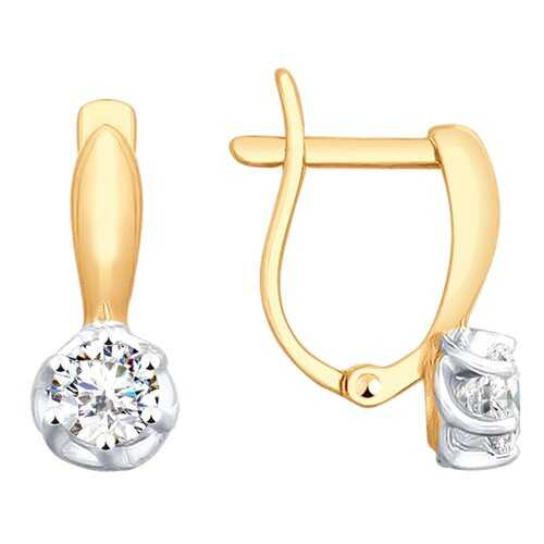 Серьги SOKOLOV из золота со Swarovski Zirconia 81020362 в Фианит-Ломбард