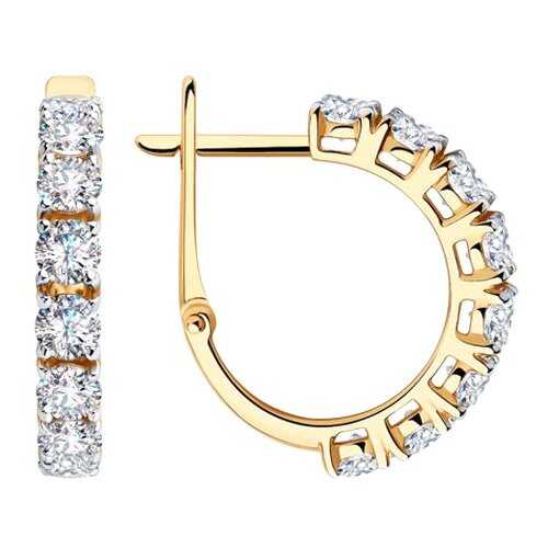 Серьги SOKOLOV из золота со Swarovski Zirconia 81020450 в Фианит-Ломбард