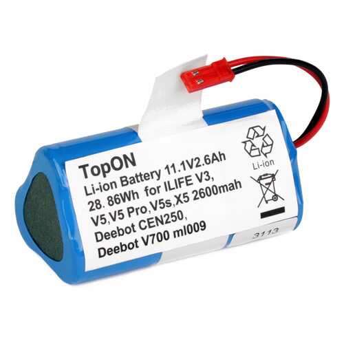 Аккумулятор TopON для робота-пылесоса Chuwi iLife V3, V5, V5 PRO, V5 в Фианит-Ломбард