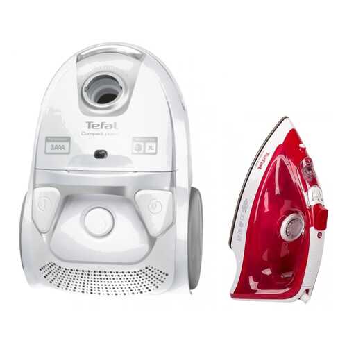 Комплект Пылесос Tefal City Space TW3927 White +Утюг Tefal FV1543 White/Red в Фианит-Ломбард