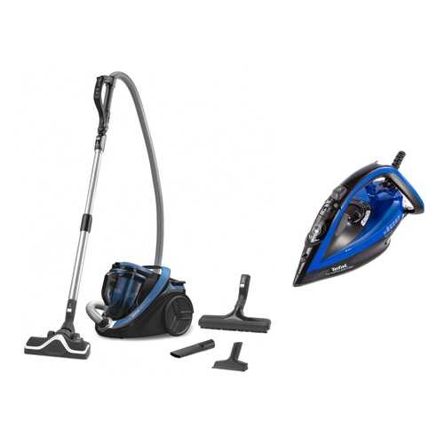 Пылесос Tefal Silence Force TW7621EA Blue+Утюг Tefal TurboPro Anti-Calc FV5648 Blue/Black в Фианит-Ломбард