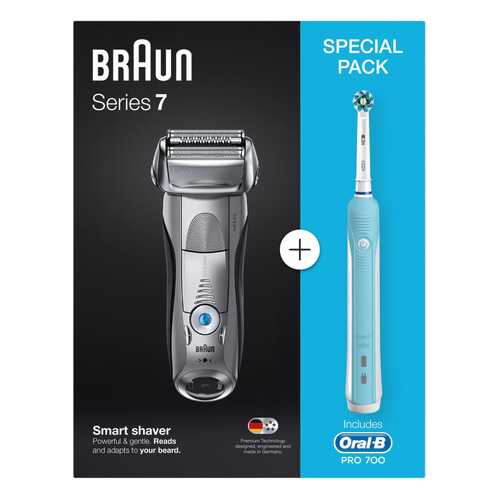 Электробритва Braun 7893s+Электрическая зубная щетка Oral-B PRO 500 CrossAction D16.513.U в Фианит-Ломбард