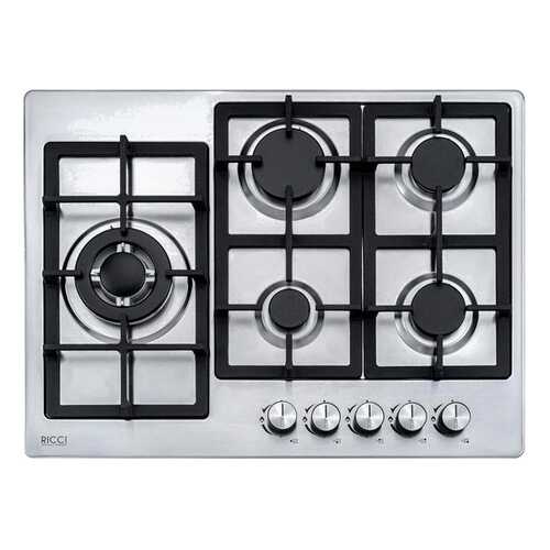 Встраиваемая газовая панель RICCI HBS5710 Silver в Фианит-Ломбард